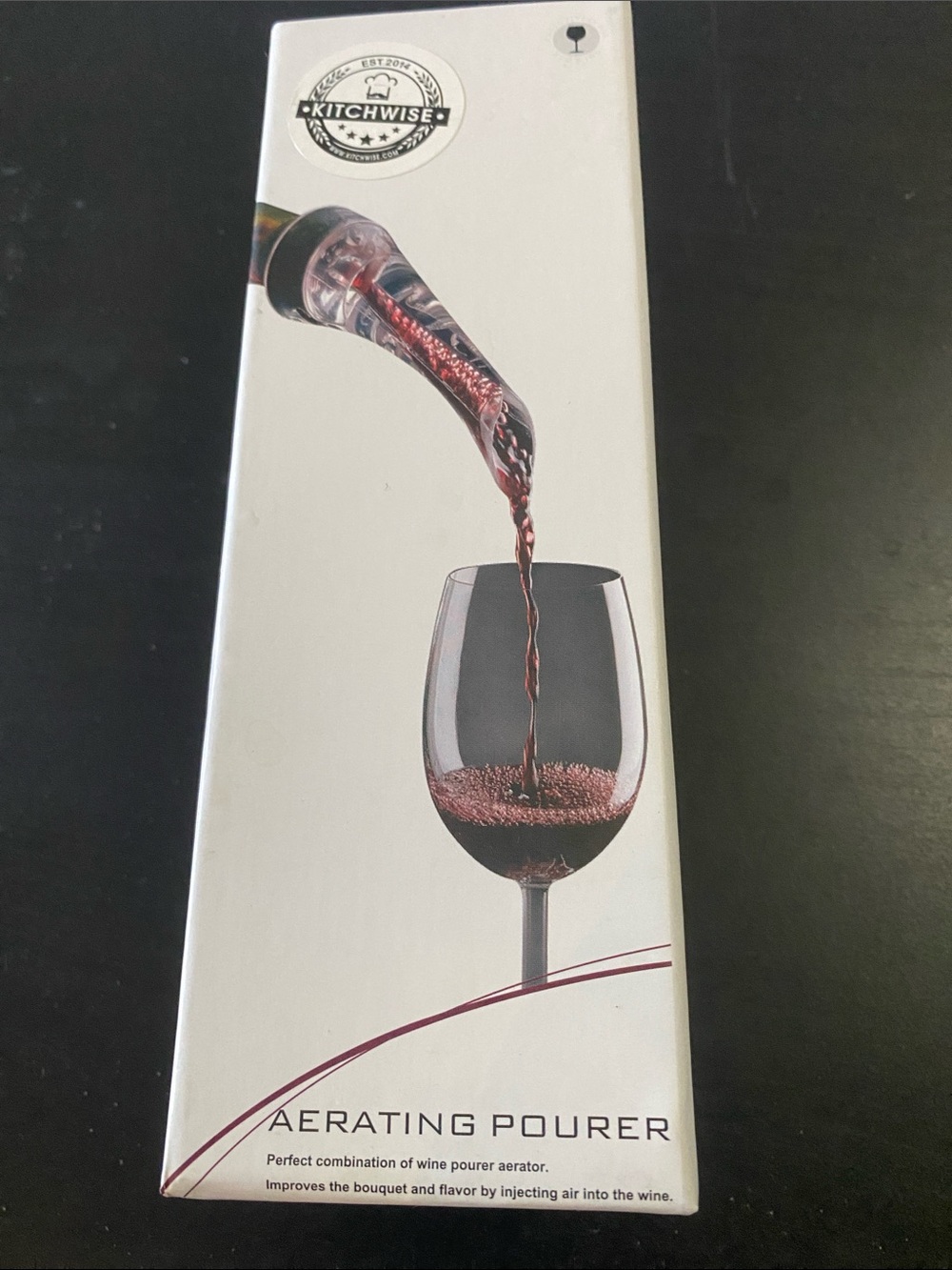 NWT KitchenWise Wine Aerator Pourer Spout & custom Brush Set